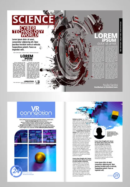 Modèles Conception Pour Magazine Affaires Dépliant Livret Avec Concept Rendu — Image vectorielle