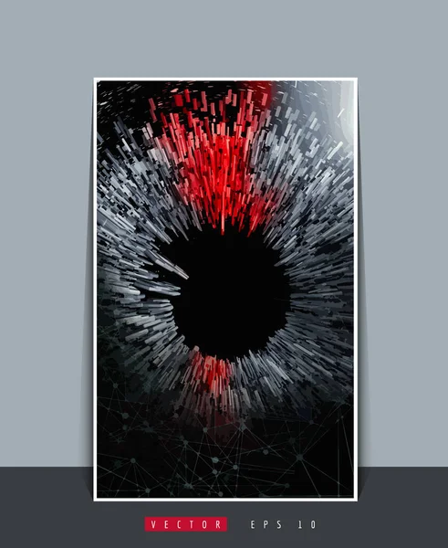 3Dレンダリング抽象技術を用いたポスターの背景 デジタルハイテクコンセプト — ストックベクタ