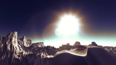Fantezi gezegeninin 3D çizimi