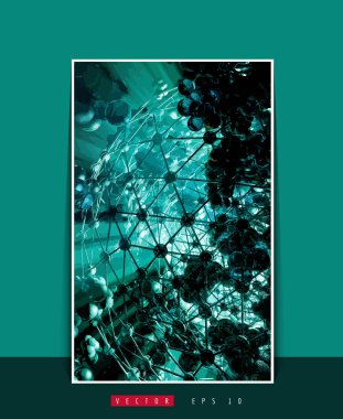 3D resimli poster arkaplanı soyut teknoloji dijital hi-tech konsepti