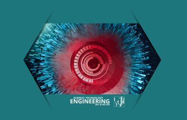 Soyut teknoloji konsepti arka plan, vektör 3D illüstrasyon