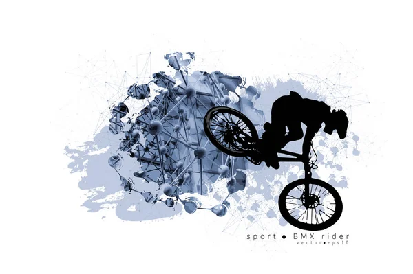 Bmx Rider Abstract Background Sport Vector — Stock Vector