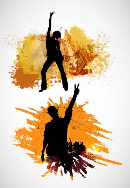 Gece hayatı ve disko konsepti. Resimler afiş ya da poster için hazır