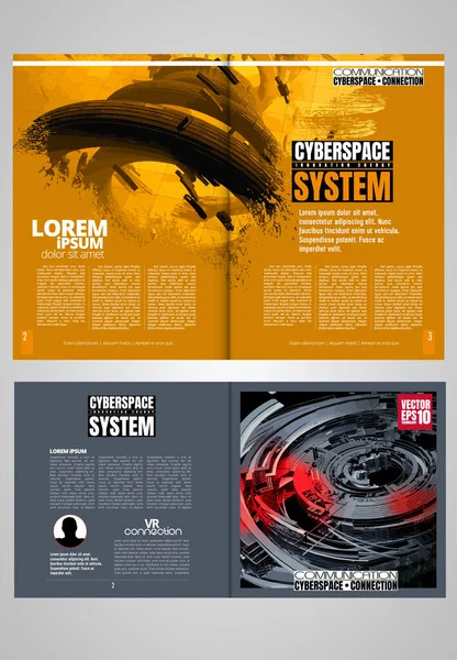 Moderne Vectorsjablonen Voor Brochure Magazine Flyer Boekje Met Rendering Technologie — Stockvector