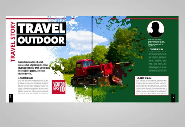 Brochure Template Flyer Met Natuur Landschap Achtergrond — Stockvector