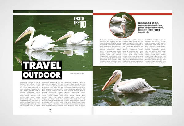 Broschyr Mall Flygblad Med Djur Natur Vektor Mockup — Stock vektor