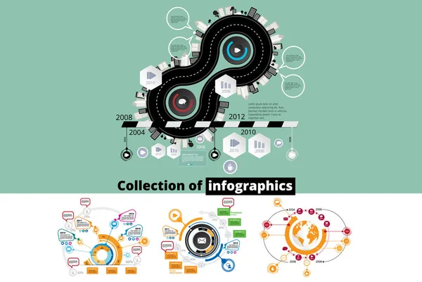 Diseño Infografía Negocios Plantillas Presentación Coloridas Diseño — Archivo Imágenes Vectoriales