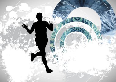 Koşu maratonu, insanlar koşuyor - vektör illüstrasyonu