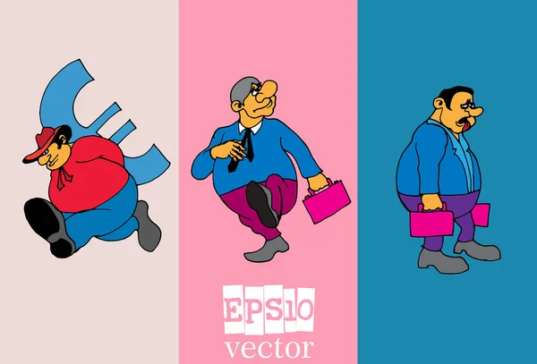 Conjunto Homem Negócios Personagem Desenho Animado Ilustração Vetorial — Vetor de Stock