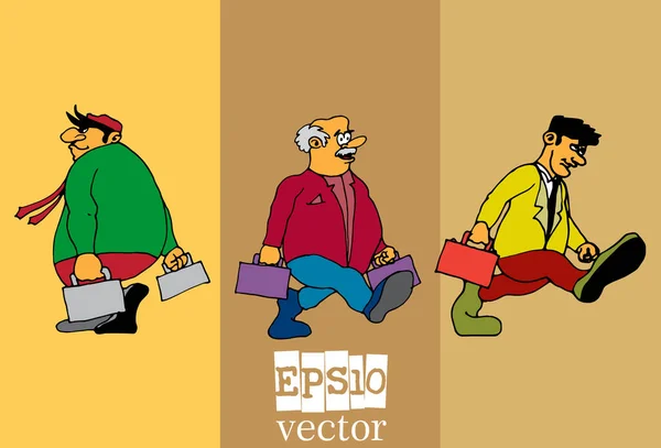 Conjunto Personaje Dibujos Animados Hombre Negocios Ilustración Vectores — Archivo Imágenes Vectoriales