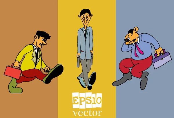 Conjunto Homem Negócios Personagem Desenho Animado Ilustração Vetorial — Vetor de Stock