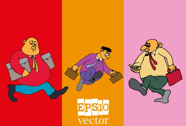 Conjunto Homem Negócios Personagem Desenho Animado Ilustração Vetorial — Vetor de Stock