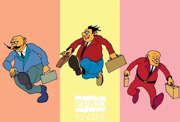 Conjunto Homem Negócios Personagem Desenho Animado Ilustração Vetorial — Vetor de Stock