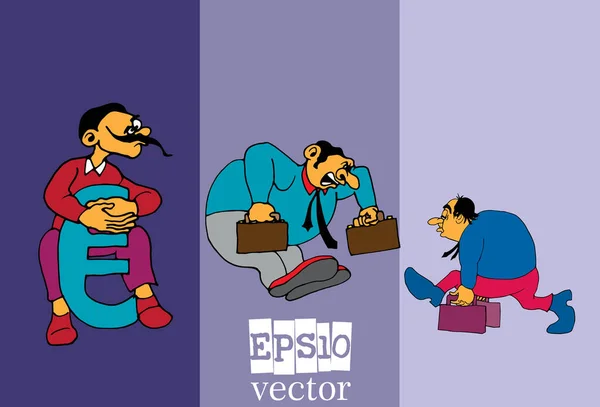 Conjunto Homem Negócios Personagem Desenho Animado Ilustração Vetorial — Vetor de Stock