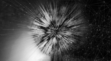 Soyut teknolojinin 3 boyutlu yorumlaması Dijital yüksek teknoloji arkaplanı