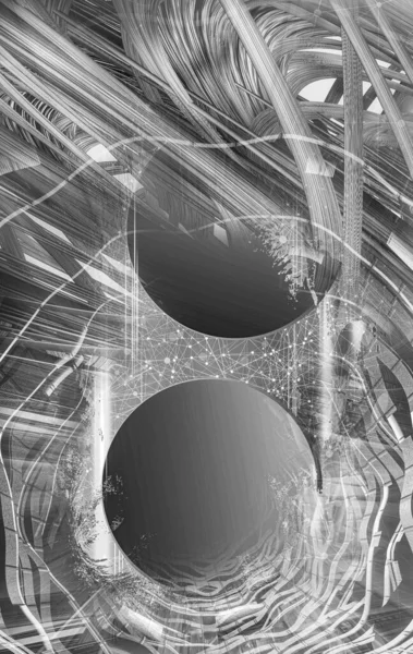 抽象技術の3Dレンダリング デジタルハイテク背景 — ストック写真
