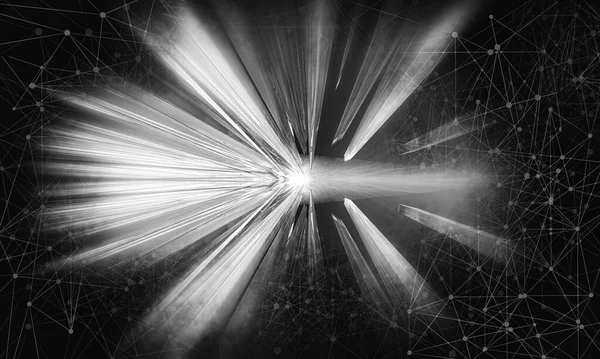 Soyut teknolojinin 3 boyutlu yorumlaması Dijital yüksek teknoloji arkaplanı