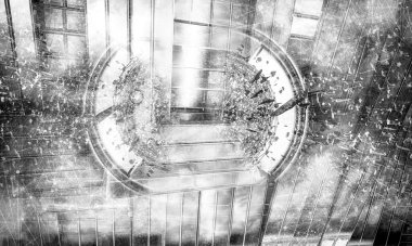 Soyut teknolojinin 3 boyutlu illüstrasyonu Sancak arkaplanı için hazır dijital hi-tech konsepti