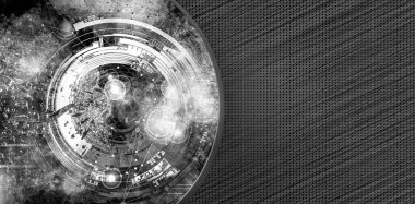 Soyut teknolojinin 3 boyutlu illüstrasyonu Sancak arkaplanı için hazır dijital hi-tech konsepti