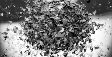 Soyut teknolojinin 3 boyutlu illüstrasyonu Sancak arkaplanı için hazır dijital hi-tech konsepti