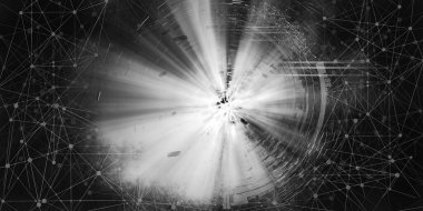 Soyut teknolojinin 3 boyutlu illüstrasyonu Sancak arkaplanı için hazır dijital hi-tech konsepti