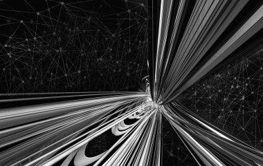 Soyut teknolojinin 3 boyutlu illüstrasyonu Sancak arkaplanı için hazır dijital hi-tech konsepti