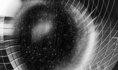 Soyut teknolojinin 3 boyutlu illüstrasyonu Sancak arkaplanı için hazır dijital hi-tech konsepti