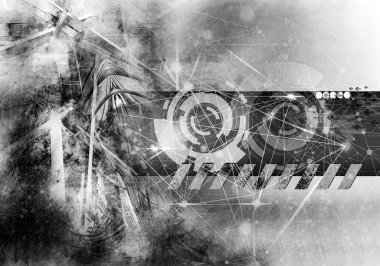 Soyut teknolojinin 3 boyutlu illüstrasyonu Sancak arkaplanı için hazır dijital hi-tech konsepti