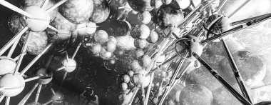 Soyut teknolojinin 3 boyutlu illüstrasyonu Sancak arkaplanı için hazır dijital hi-tech konsepti 