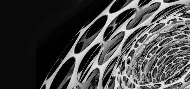 Soyut teknolojinin 3 boyutlu illüstrasyonu Sancak arkaplanı için hazır dijital hi-tech konsepti 