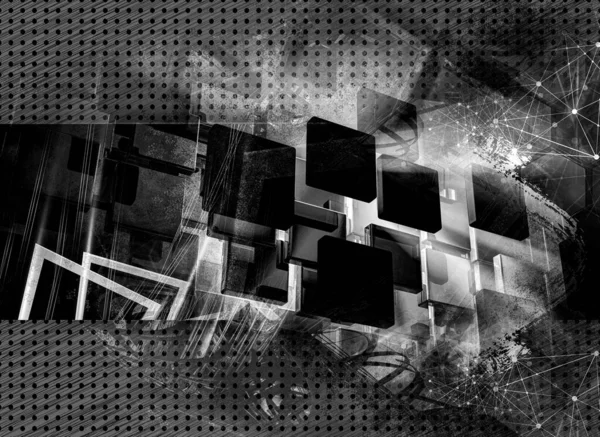 Иллюстрация Абстрактной Технологии Цифровая Высокотехнологичная Концепция Готова Баннерного Фона — стоковое фото