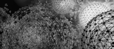 Soyut teknolojinin 3 boyutlu illüstrasyonu Sancak arkaplanı için hazır dijital hi-tech konsepti 