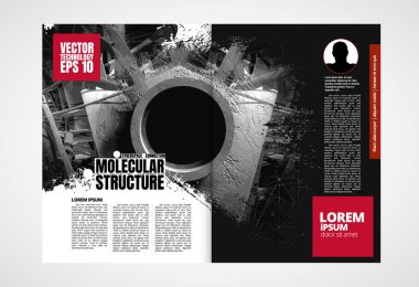 Broşür, dergi, broşür, broşür, arkaplanda teknoloji kavramı olan kitapçık için modern vektör şablonları 