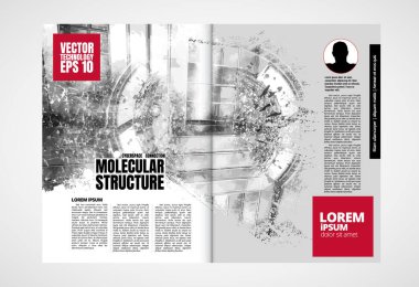 Broşür, dergi, broşür, broşür, arkaplanda teknoloji kavramı olan kitapçık için modern vektör şablonları 