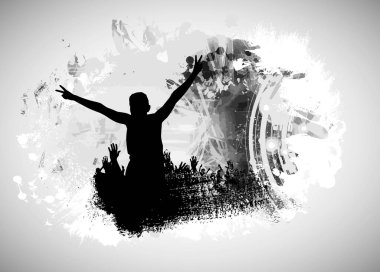 Gece hayatı ve disko konsepti. Resimler afiş ya da poster için hazır