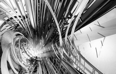 dijital teknoloji kavramı banner arka plan için hazır 3D render