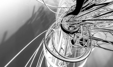 dijital teknoloji kavramı banner arka plan için hazır 3D render 