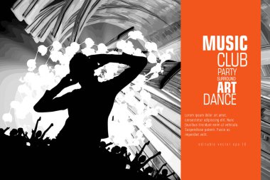 İnsanlar - vektör çizim dans ile parti arka plan