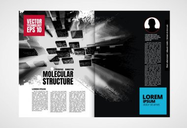 Broşür, dergi, broşür, broşür, arkaplanda teknoloji kavramı olan kitapçık için modern vektör şablonları