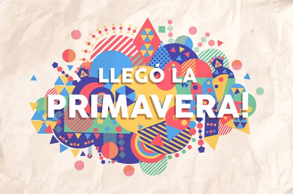 Vårens Tid Färgglada Typografi Illustration Spanska Språket Inspirerande Motivation Citat — Stock vektor