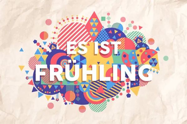 Primavera Tipografía Colorida Ilustración Idioma Alemán Motivación Inspiradora Citar Fondo — Archivo Imágenes Vectoriales