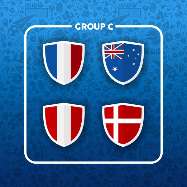 Soccer Championship Händelse Schema För 2018 Grupp Land Team Över — Stock vektor