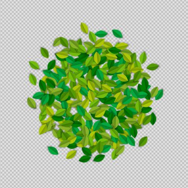 Yeşil ağaç stil kesilmiş kağıt yaprak. İzole yaprak doğa projesi için şeffaf bir arka plan üzerinde kazık. Eps10 vektör