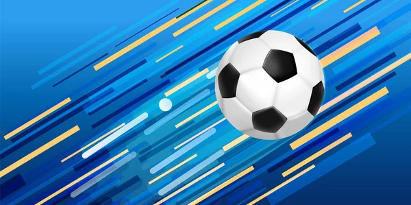 Futbol Olay Illüstrasyon Web Banner Tasarımı Futbol Topu Şenlikli Renk — Stok Vektör