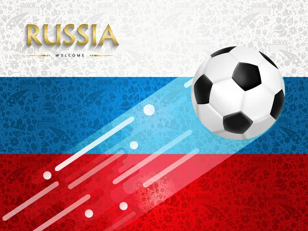 Russland Soccer Event Illustration Hintergrunddesign Des Fußballs Mit Den Farben — Stockvektor