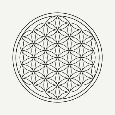 Hayat mandala anahat tarzı çiçek. Zen illüstrasyon, yoga arka plan. Eps10 vektör.