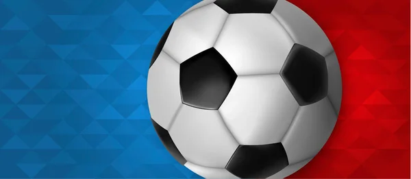 足球活动插图 网页横幅设计的颜色背景和3D 英尺球 Eps10 — 图库矢量图片