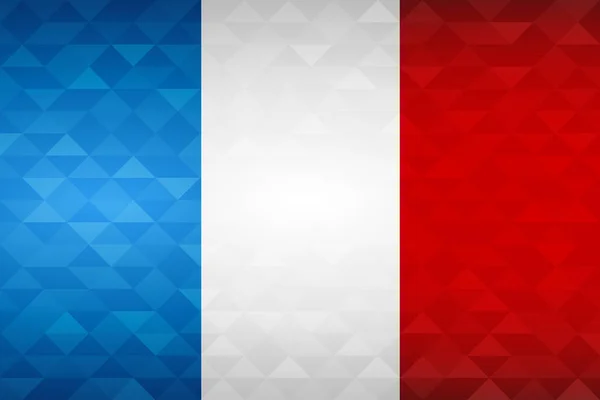Bandeira França Para Evento Especial País Com Fundo Triangular Geométrico — Vetor de Stock