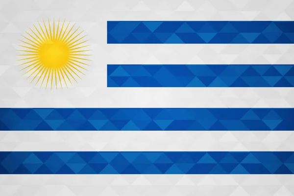 Uruguay Flagge Für Ein Besonderes Länderereignis Mit Geometrischem Dreieck Hintergrund — Stockvektor