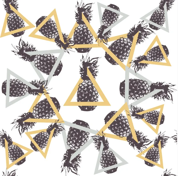 Illustration Motif Sans Couture Ananas Fond Fruit Style Abstrait Décoration — Image vectorielle